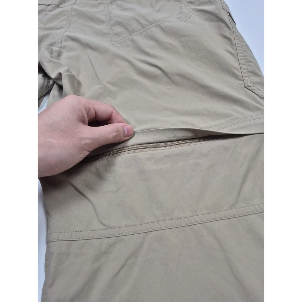 REI Co-op Convertible Pants Mens 40x30 Beige Hiking Zip Pocket Stretch Outdoor